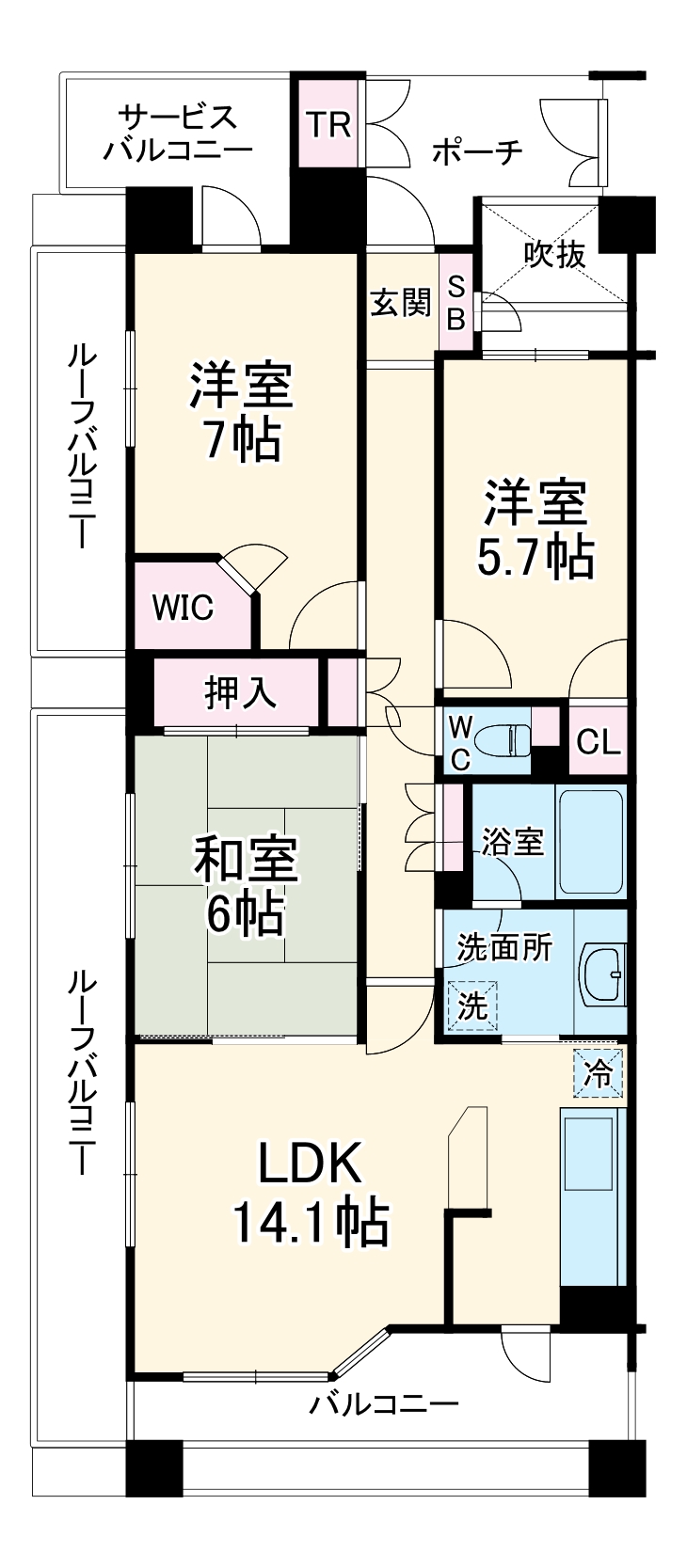 ヒルズ元住吉の間取り