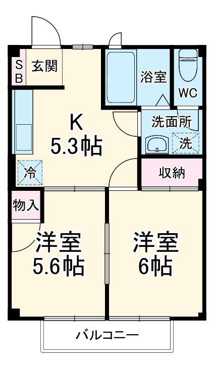 リッツ白梅A棟の間取り
