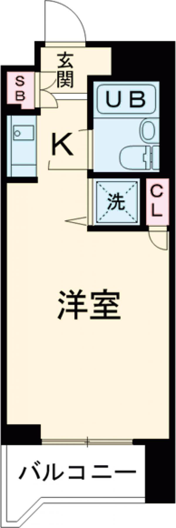 円山町の完工年月(1997年6月)築の賃貸マンションの間取り