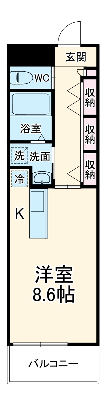 最戸の完工年月(2016年9月)築の賃貸マンションの間取り
