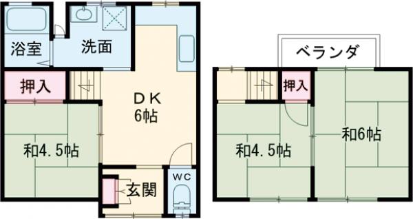 西京極徳大寺団子田町テラスハウスの間取り