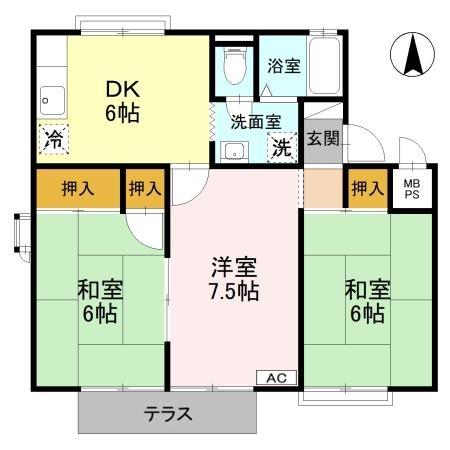 グレースコーポＢの間取り