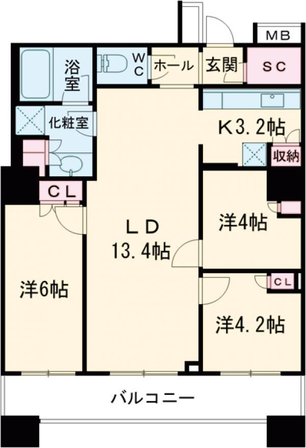 ブリリア大井町ラヴィアンタワーの間取り