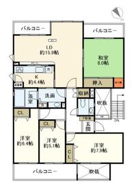 ハイツ東戸塚ⅡＢ号棟の間取り