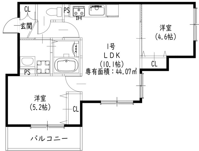 クリエオーレ住吉の間取り