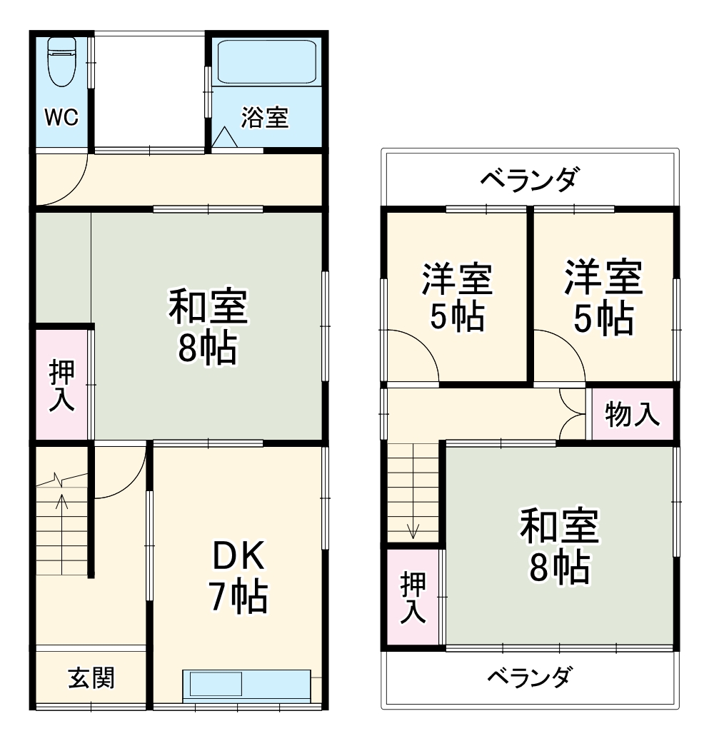 北都貸家菊水2の間取り