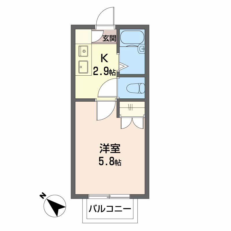 柱八番町の完工年月(1994年1月)築の賃貸アパートの間取り