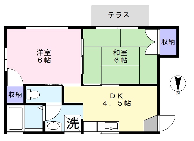 サニーハイツB棟の間取り
