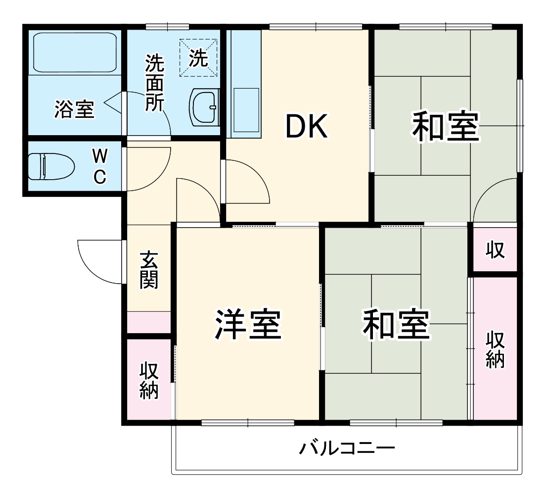 柱九番町の完工年月(1990年10月)築の賃貸アパートの間取り