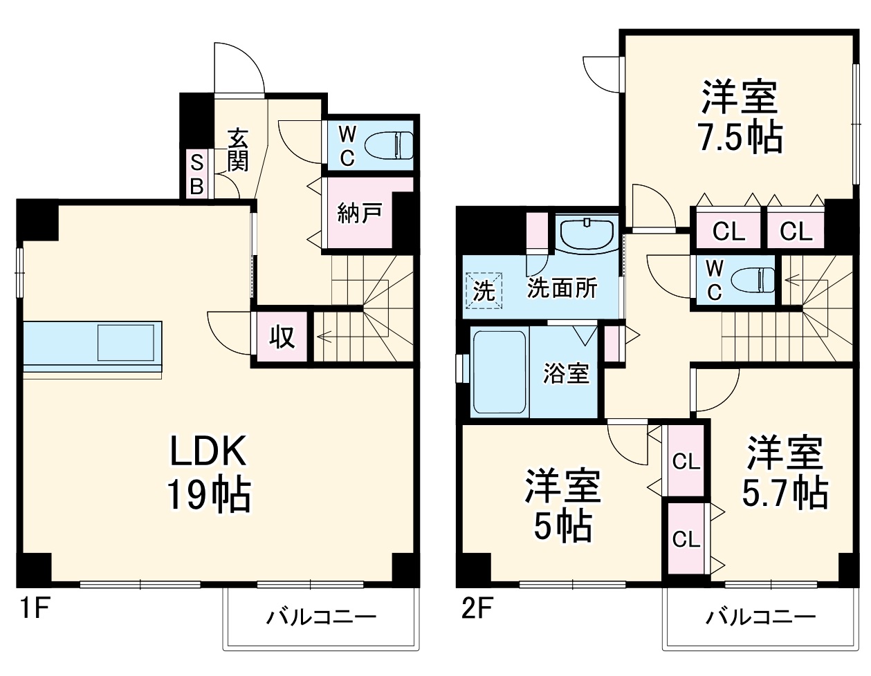 エリタージュ新町の間取り