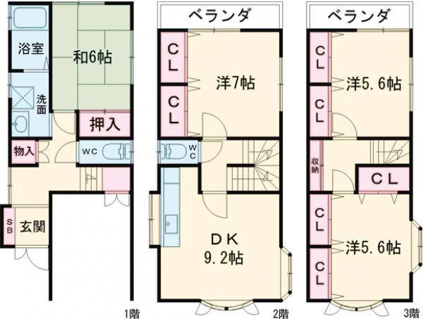 篠崎町戸建の間取り