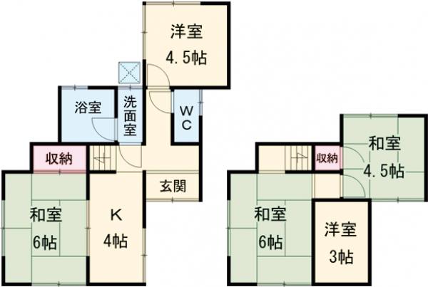 篠町馬堀向端貸家の間取り