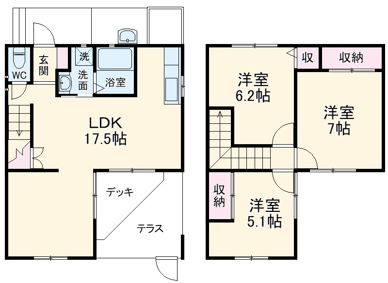 前畑町の完工年月(2011年9月)築の賃貸一戸建ての間取り