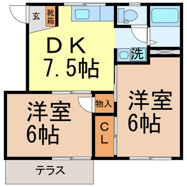 コーポヤマトC棟の間取り