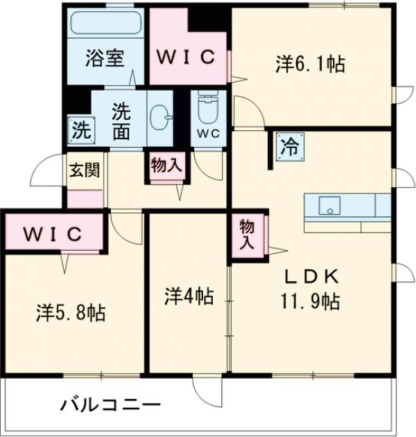 D-room修猷館 の間取り