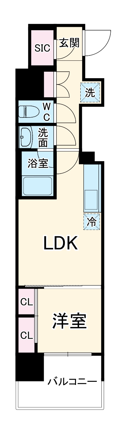 BPRレジデンス大阪本町Qの間取り