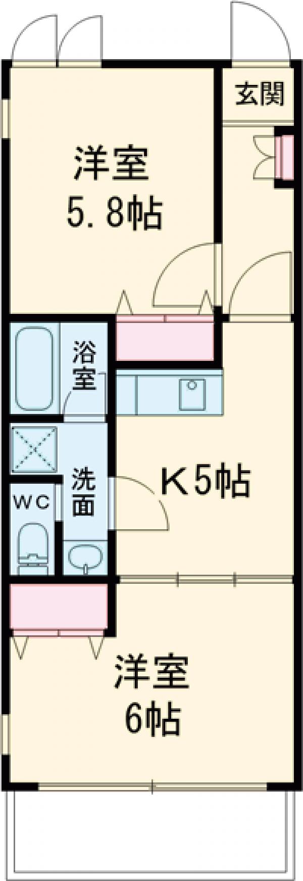 月村マンションNo.19の間取り