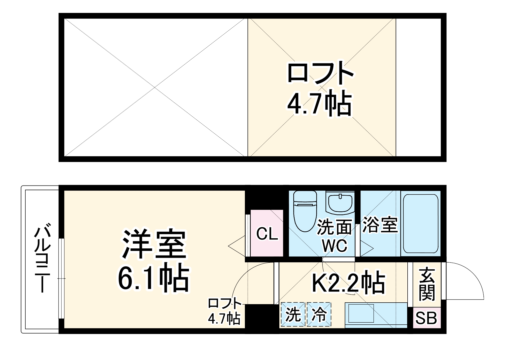 カーサブランカ杉田の間取り