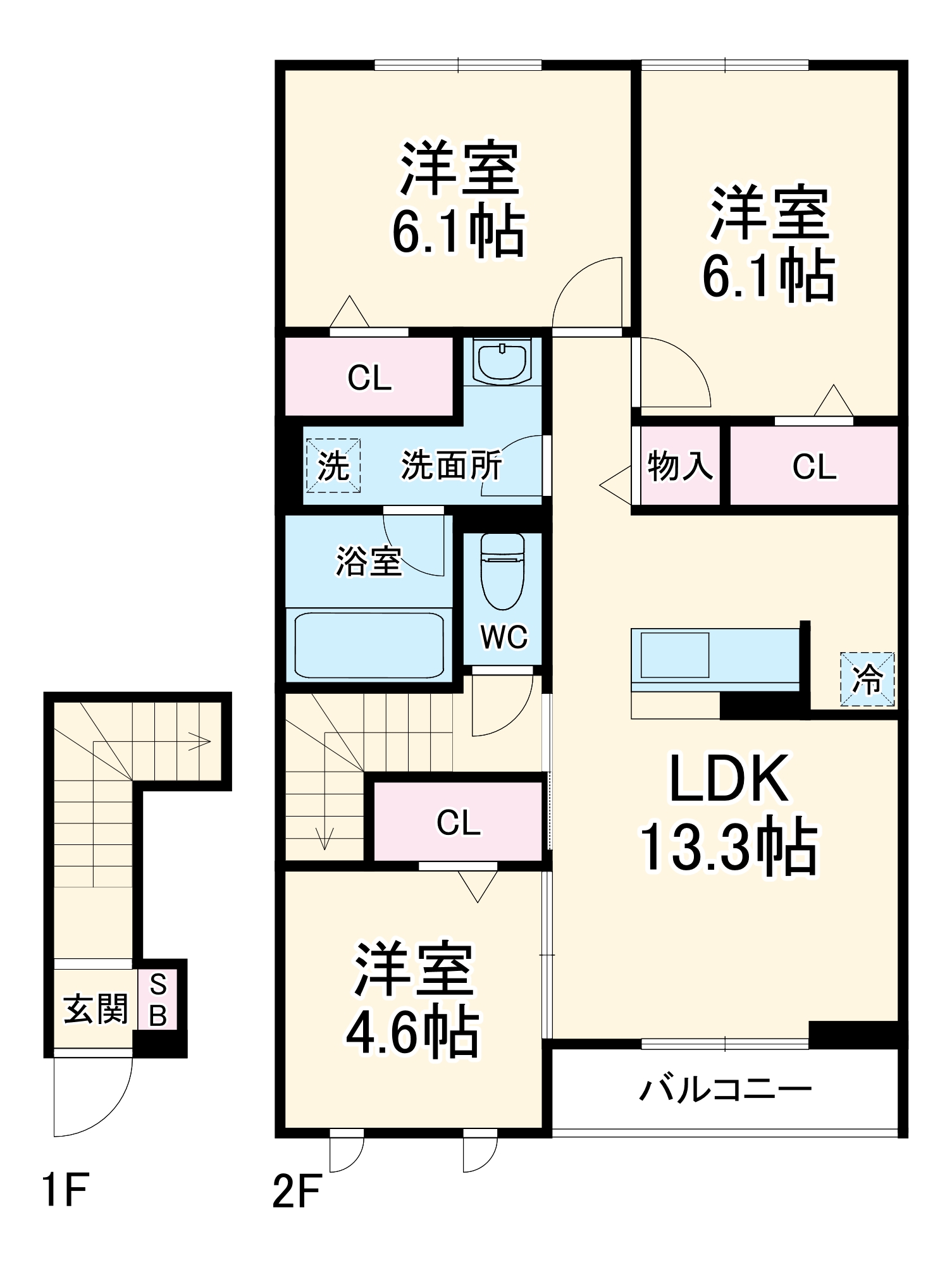 フルールAの間取り
