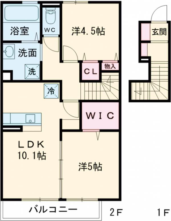 D-room唐原B棟の間取り