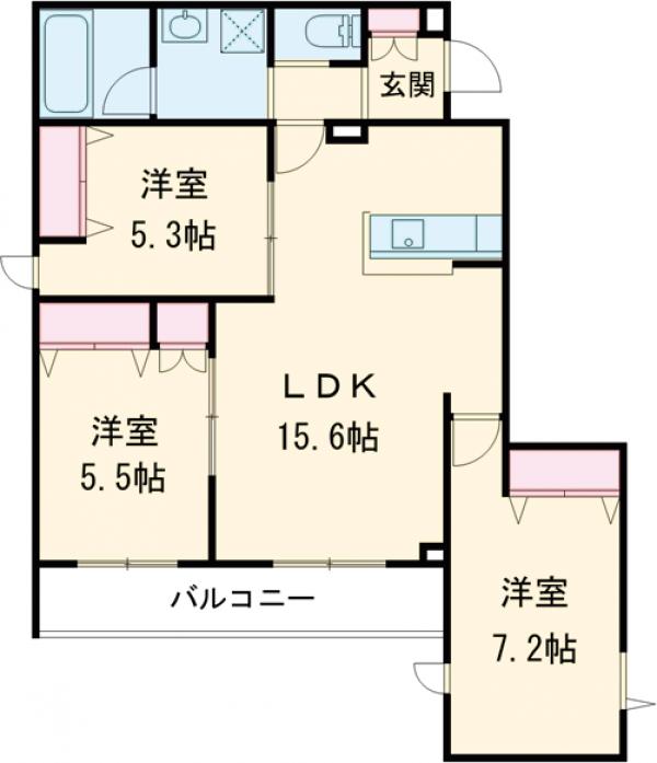 グランソレイユ三鷹の間取り