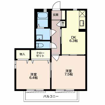 ベルメゾン大友Bの間取り