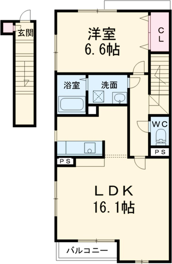 アンプルールリーブル高柳の間取り