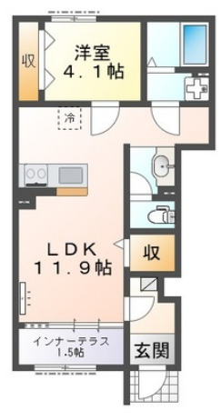所沢市小手指元町 アパート新築工事の間取り