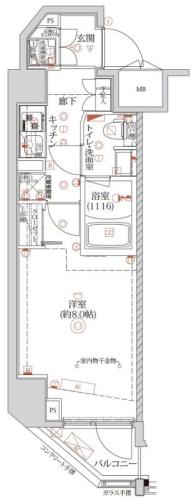 クオリタス蒲田の間取り