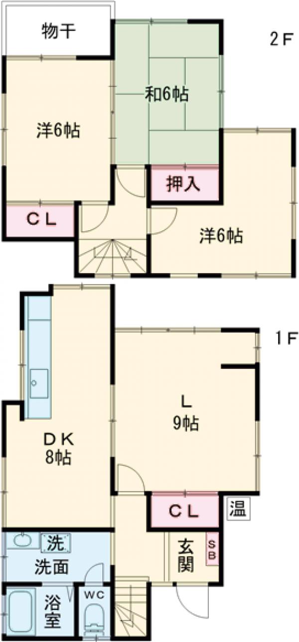 谷中本田貸家の間取り