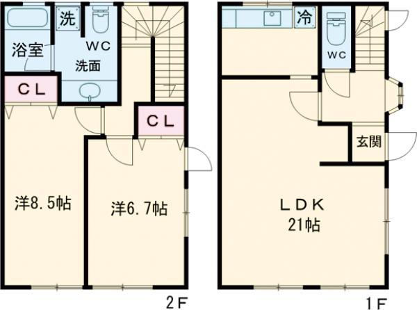 中町1丁目準貸家の間取り