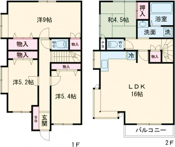 中落合3丁目貸家の間取り