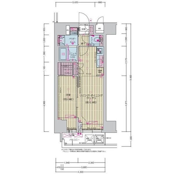 グランプレリス北浜ELNOVEAの間取り