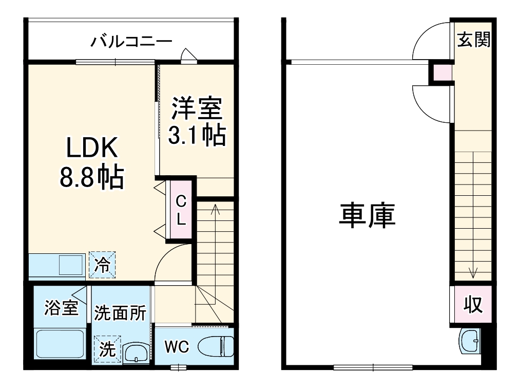 (仮称)三橋5丁目ガレージハウスの間取り