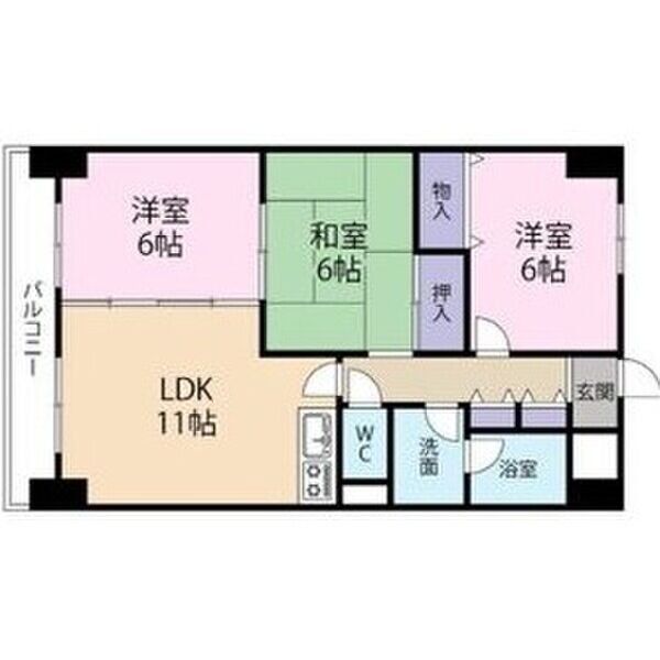 カニエ中央ハイツの間取り