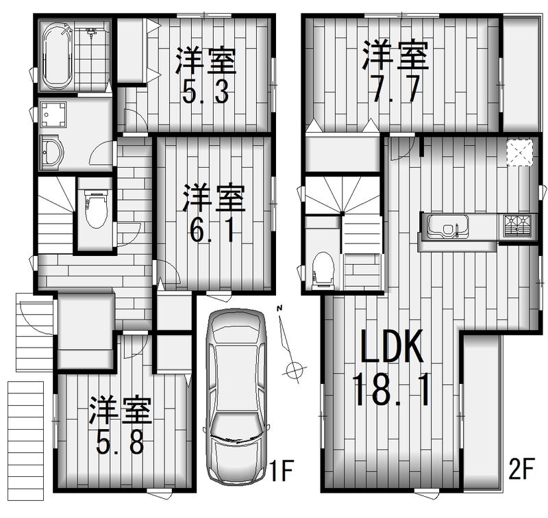 QLAZO麻生区多摩美戸建の間取り