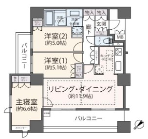 新百合ヶ丘パークハウス四番街の間取り