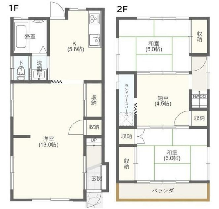 東京都北区王子4-8-10戸建の間取り