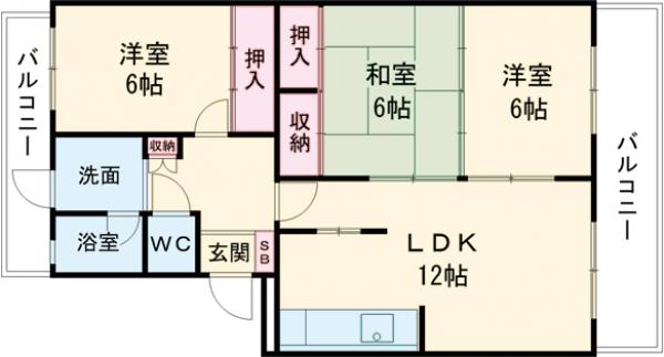 ピースフル板付の間取り