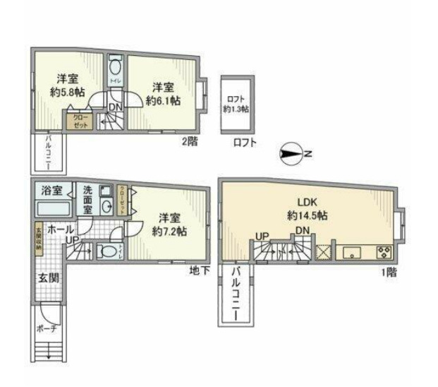 松原戸建の間取り