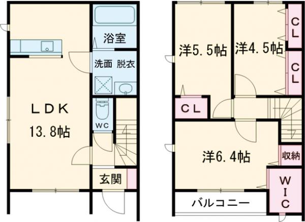 Twin Terrace千波 Cの間取り