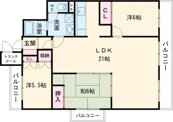 イトーピア桜坂マンションの間取り