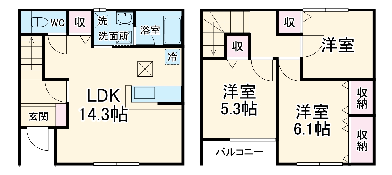 リーブルファイン平塚出縄の間取り