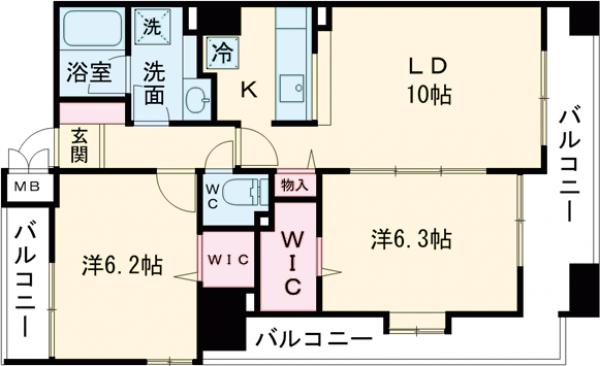 フルーリー府中の間取り