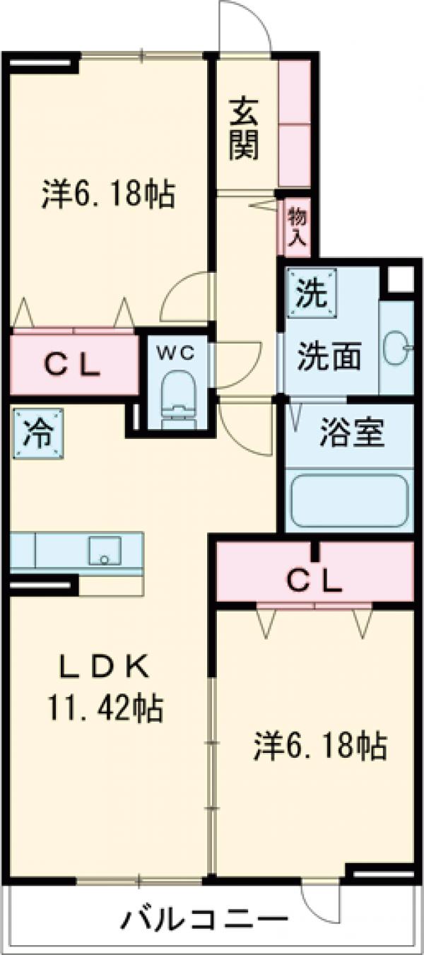 青戸の完工年月(2018年11月)築の賃貸アパートの間取り