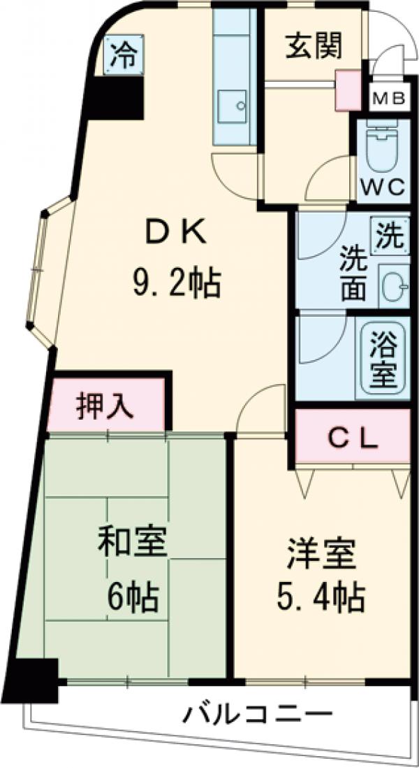 豊玉上の完工年月(1990年9月)築の賃貸マンションの間取り