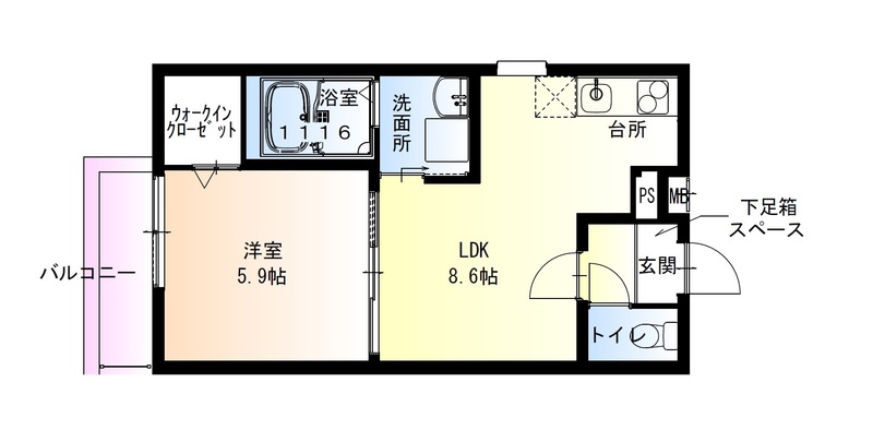 フジパレス羽衣駅南Ⅱ番館の間取り