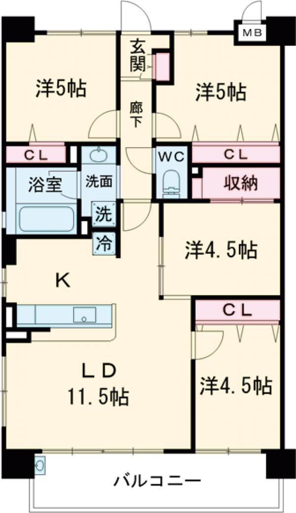アルファライフ吉塚駅東の間取り