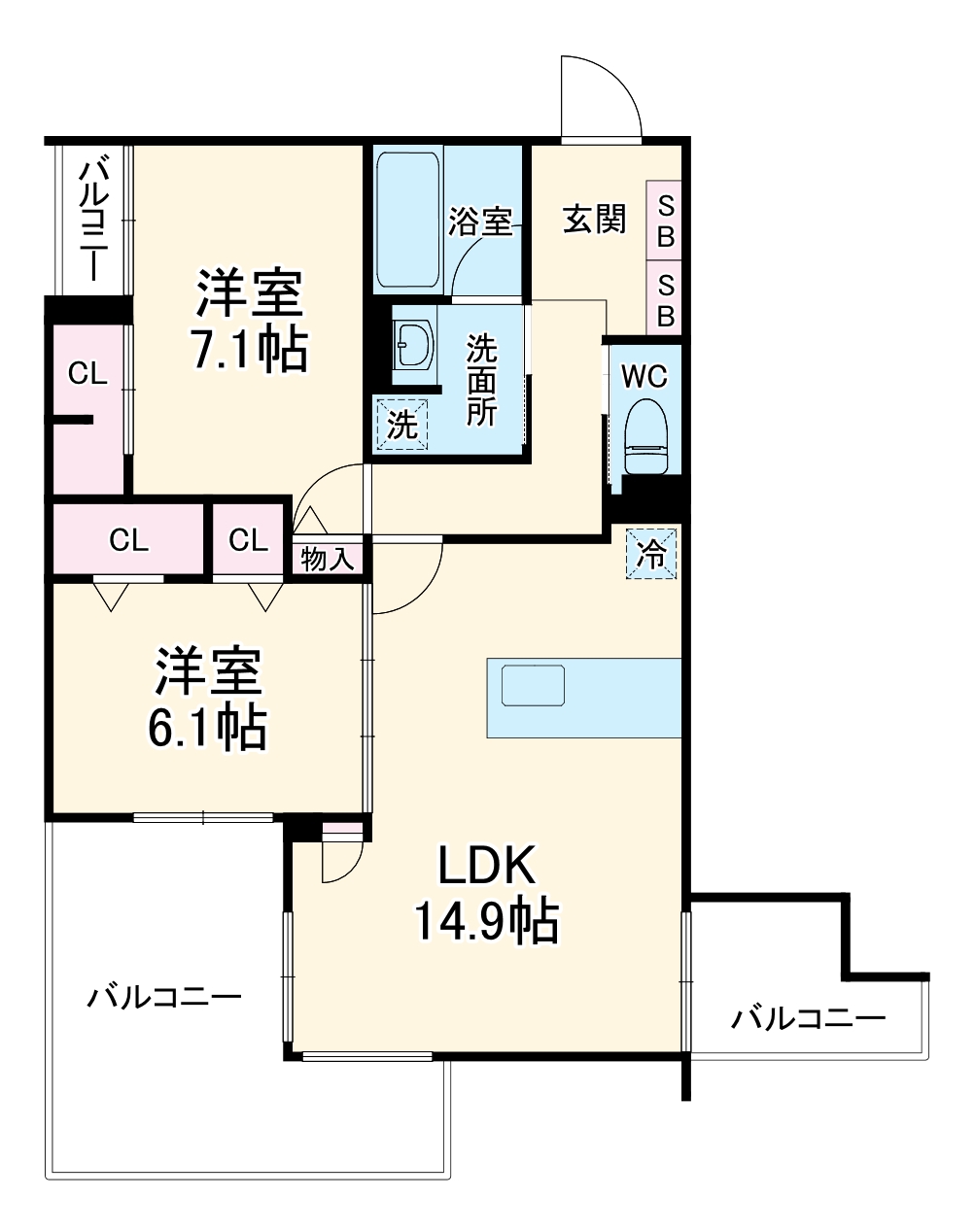 グリーンスクエア グラサ 東の間取り