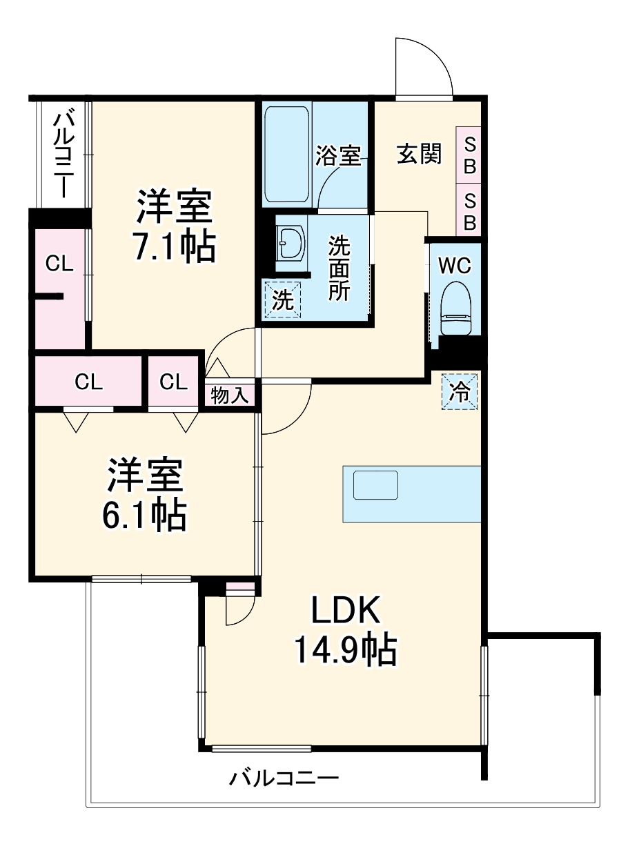 グリーンスクエア グラサ 東の間取り